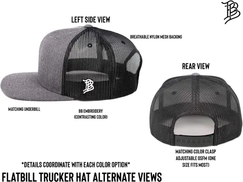 Vista 5 de Branded Bills Sombrero de parche de PVC 'Patriot Flat Trucker - Talla única