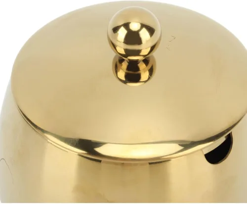 Vista 8 de Tarro grande de acero inoxidable con tapa de almacenamiento para sal caramelo, café, lavavajillas, azúcar, sal, especias, crema, edulcorante (dorado)