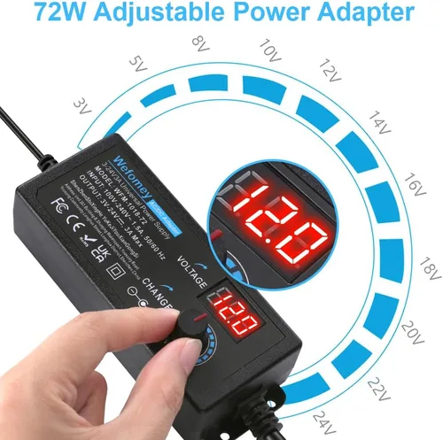 Vista 2 de Ajustable 72W Fuente de alimentación universal Variable 3V ~ 24V 3A