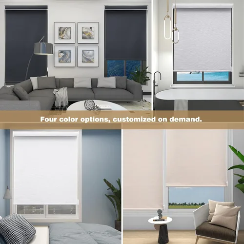 Vista 2 de Changshade Persianas enrollables opacas personalizadas, persianas enrollables con cable para ventanas con aislamiento térmico, bloqueo de luz