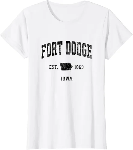 Vista 14 de Fort Dodge Iowa IA - Camiseta deportiva clásica negra con diseño deportivo, Gris