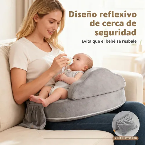 Vista 3 de Almohada de lactancia para lactancia materna, con valla de seguridad