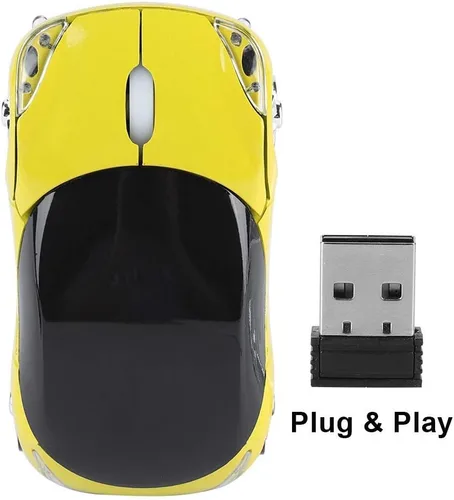 Vista 7 de ASHATA Ratón inalámbrico de 2.4 G para automóvil con receptor USB, linda computadora óptica de 1600 DPI para PC, portátil, tableta, compatible