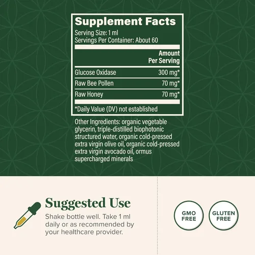 Vista 2 de Global Healing Glucosa Oxidasa - 2 Fl Oz