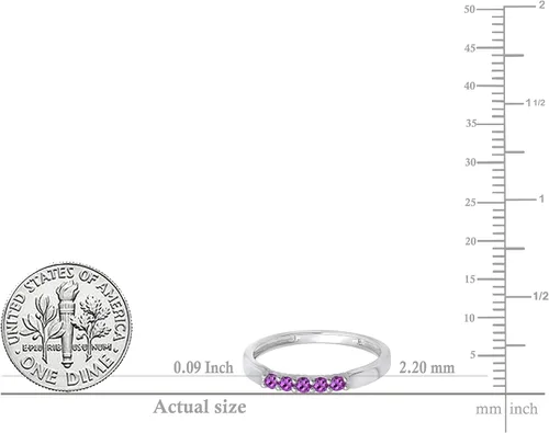 Vista 131 de Dazzlingrock Collection Anillo de boda redondo de 5 piedras preciosas o diamantes para mujer en oro macizo de 10 K/14 K/18 K