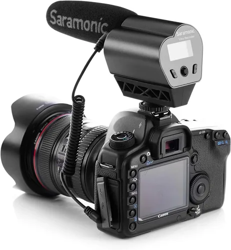 Vista 4 de Saramonic VMIC - Micrófono de video súper cardioide con grabadora de audio incorporada para cámaras DSLR