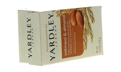 Vista 4 de Yardley - Jabón de barra de avena y almendra, 4.25 onzas, juego de 3