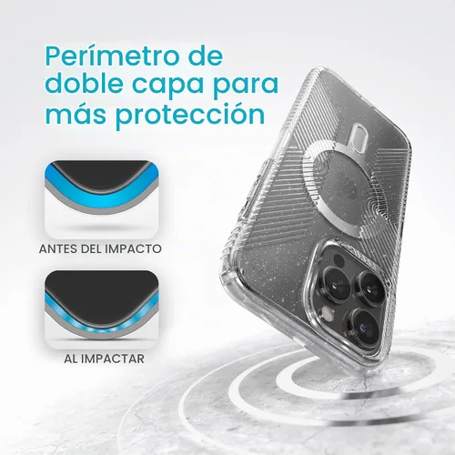 Vista 5 de Speck Funda para iPhone 15 Pro Max – ClickLock con bloqueo antideslizante, diseñada para MagSafe, agarre de protección contra caídas – Funda