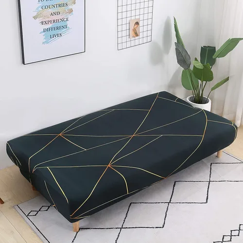Vista 3 de ele ELEOPTION Funda para sofá cama sin brazos, elástica, funda para futón plegable, fundas para sofá cama de tamaño completo, protector de muebles