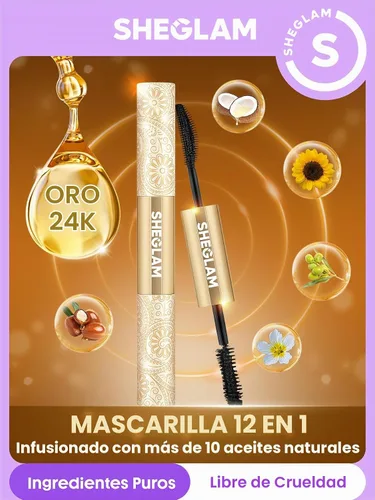 Vista 3 de SHEGLAM Máscara de pestañas todo en uno de 24k con volumen multiefecto de larga duración