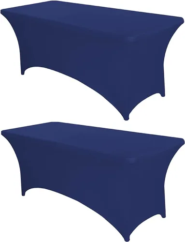 Vista 35 de PTC21B - Juego de 6 manteles elásticos de 6 pies, color negro, rectangular, ajustable, lavable, de elastano, para fiestas, bodas, cócteles