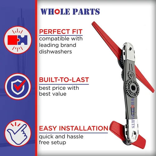 Vista 4 de Conjunto de brazo rociador inferior para lavavajillas Whole Parts mejorado # W10859935 - Reemplazo y compatible con algunos lavavajillas Kenmore