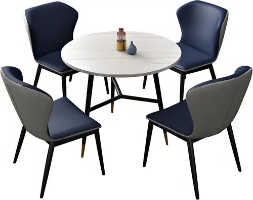 Vista 18 de YVYKFZD Juego de mesa y silla para sala de recepción de oficina, mesa redonda de conferencias para 4, mesa de centro compacta, juego de mesa