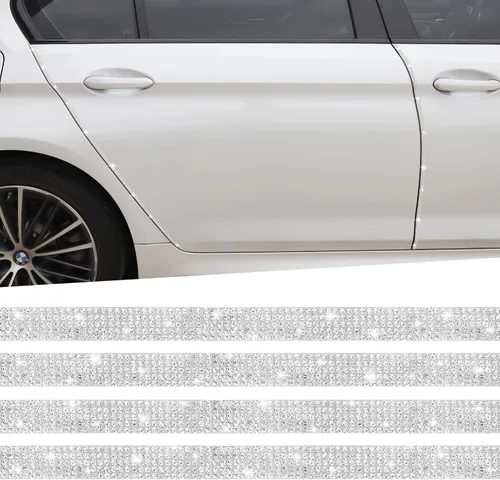 Vista 12 de TOMALL Bling Protector de Puerta de Coche Parachoques Anticolisión Tira Adhesiva de Cristal Antiarañazos Cristales Protector de Parachoques