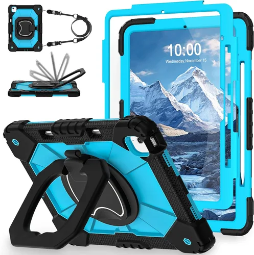 Vista 13 de WESOROL Funda para iPad Air de 13 pulgadas M4/M3/M2 2026/2025/2024 con soporte para lápiz, protector de pantalla, soporte giratorio de 360°, funda