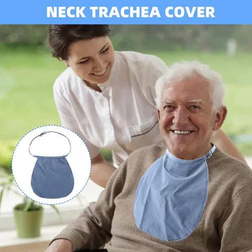 Vista 7 de 3 piezas de traqueotomía cubierta de ducha protector de estoma de cuello impermeable laringectomía transpirable cubierta de traqueotomía ajustable