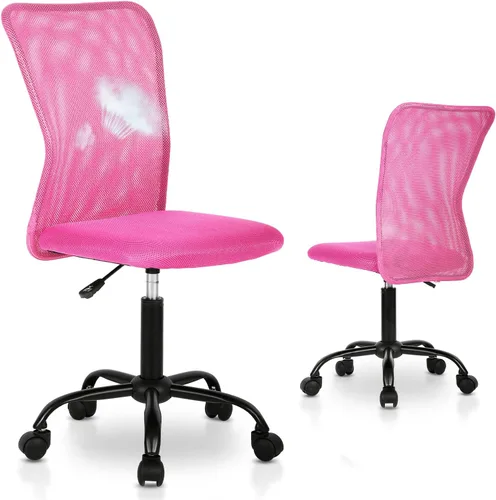 Vista 13 de Sillas de Oficina en Casa Sillas de Escritorio Pequeñas Ergonómicas Sin Brazos para Computadora Sillas Cómodas con Ruedas Silla de Tarea Silla