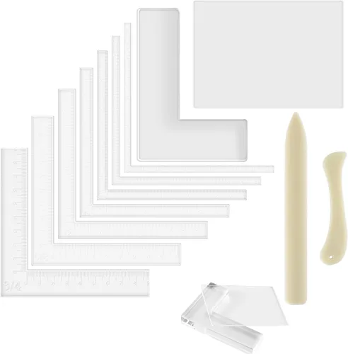 Vista 15 de 7 guías de alineación de manualidades de papel con estuche de almacenamiento, capas de precisión y espaciadores de estera, 1/16 a 1/2 pulgadas 7
