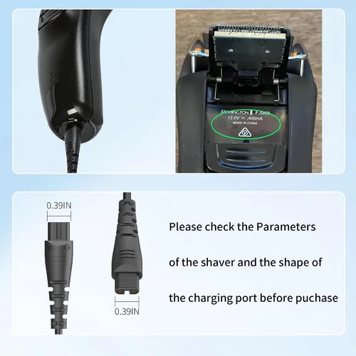 Vista 2 de Cargador para afeitadora Remington para repuesto F5-5800 F5800 F5790 F4790 R5150 R6130 R-6150 MS2-390 MS3-2700 MS680 R9100, adaptador de cable
