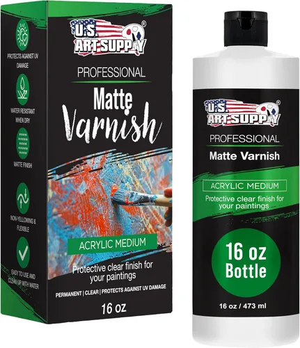 Vista 9 de U.S. Art Supply Gel acrílico transparente medio mate, 6.8 fl oz, tubo (6.7 onzas), aumenta la viscosidad y transparencia en pinturas acrílicas