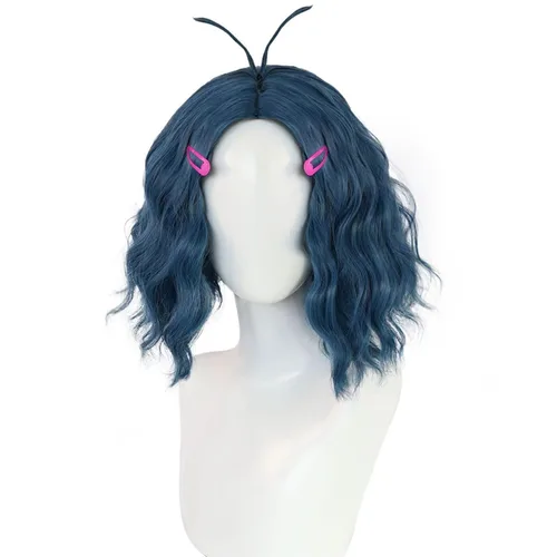 Vista 9 de Pelucas cortas de cosplay azules para hombres peluca masculina de Halloween (JOY)