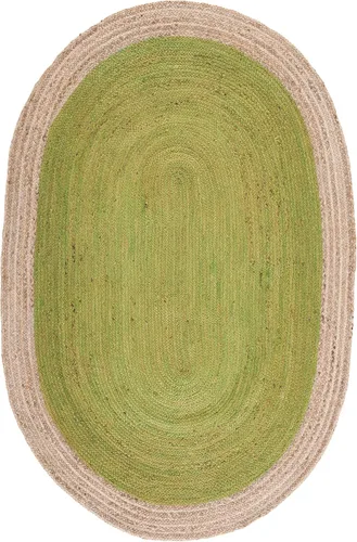 Vista 55 de SAFAVIEH Natural Fiber Collection - Alfombra ovalada, 2 pies 6 pulgadas x 4 pies, ovalada, azul aguamarina y marrón natural, yute hecho a mano