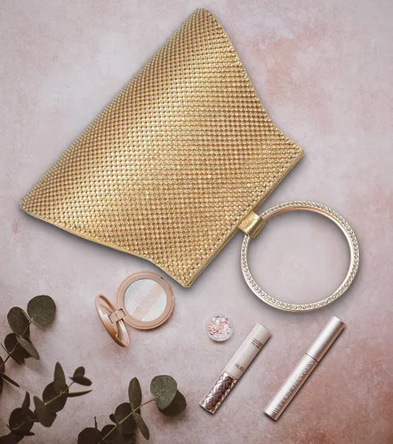Vista 4 de MOSSMON Bolso de mano de cristal para novia y dama de honor elegante bolso de noche para mujer