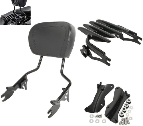 Vista 21 de TCMT Respaldo Desmontable para Pasajero Sissy Bar con Kits de Hardware de Acoplamiento de 4 Puntos Compatible con Harley Touring 2009-2013