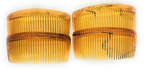 Vista 9 de Good Hair Days Peines laterales de Estados Unidos, 2 peines curvados grandes para el pelo de concha de tortuga para mujeres, giro francés, peinado