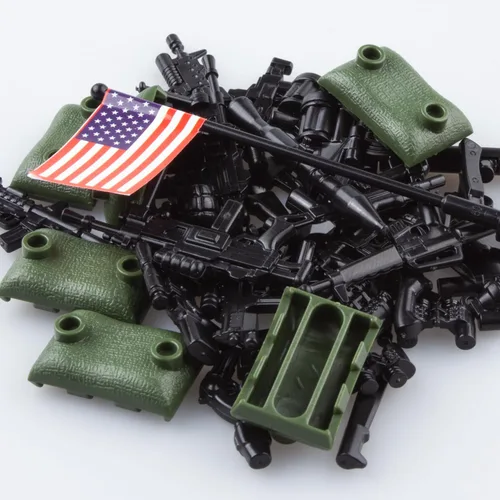Vista 3 de Paquete de armas, accesorios de armas militares, juguetes modelo soldado de la Segunda Guerra Mundial, equipo militar, bloques de batalla