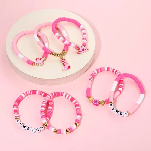 Vista 301 de Surfer Heishi - Pulseras apilables para mujer, apilables, de vinilo arcoíris, disco de arcilla, pulseras elásticas para la amistad, joyería bohemia