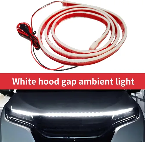 Vista 3 de 1 pieza de tira de luz LED flexible impermeable para capó de coche tipo guía de luz de separación central Tira de luz LED de escaneo para coche