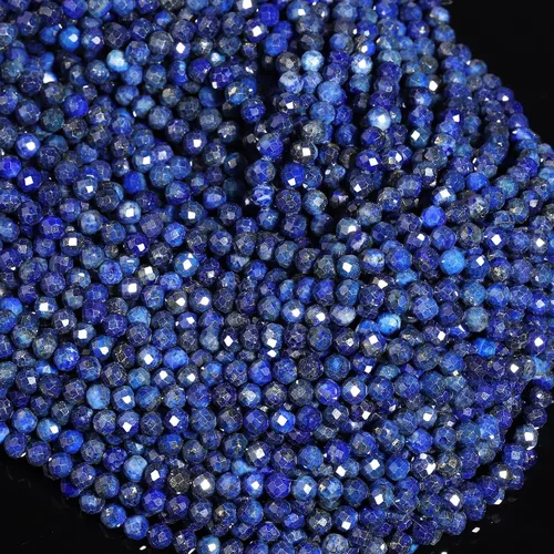 Vista 56 de 180 piezas 2mm Cuentas de piedras preciosas de turquesa africana natural facetada redonda suelta para hacer joyas