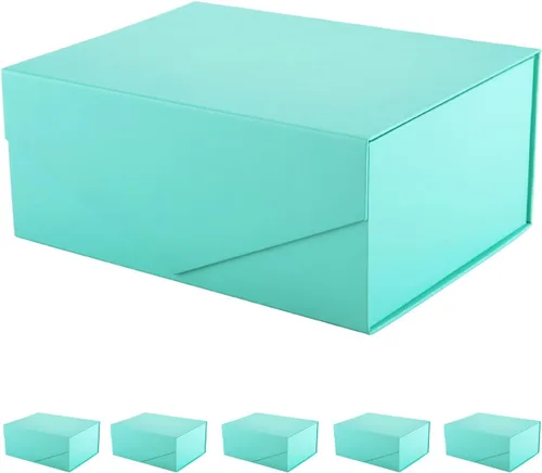 Vista 37 de PACKHOME Caja de regalo grande con tapa de 13.5 x 9 x 4.1 pulgadas, resistente caja de regalo plegable con cierre magnético