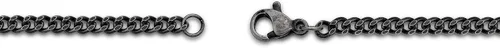 Vista 4 de Metro Jewelry Collar con colgante de calavera chapada en iones de diamante negro para hombres en acero inoxidable de 24 pulgadas con cadena redonda