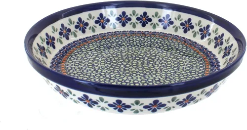 Vista 10 de Plato para pastel de tulipán azul de cerámica polaca de rosa azul