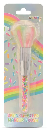 Vista 2 de iscream Rainbow Sprinkles - Brocha para maquillaje de 7 pulgadas con cerdas coloridas y mango de espolvoreo