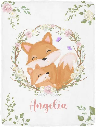 Vista 15 de Artsadd Manta personalizada con nombre, manta personalizada de animales de la selva, manta personalizada de safari para niños, niñas, baby shower