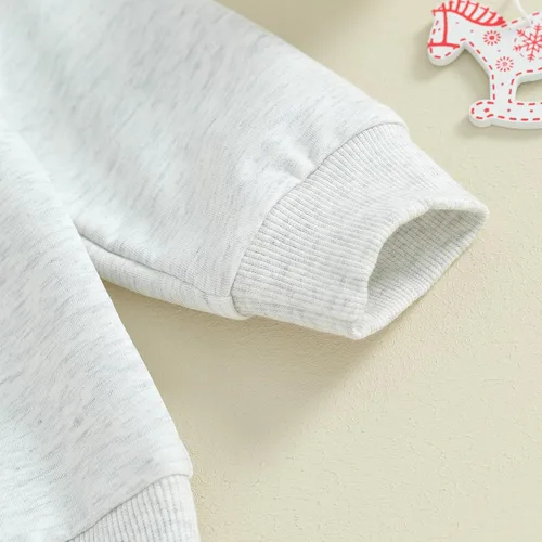 Vista 4 de LAGKIYOJ Conjunto de 2 piezas de sudadera con diseño de árbol de Navidad para niño y niña, ropa de otoño e invierno
