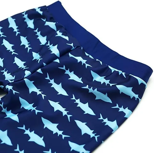 Vista 4 de AMIYAN Conjunto de natación para niños pequeños, de dos piezas, traje de baño de manga larga, UPF 50+, camiseta de natación y traje de baño