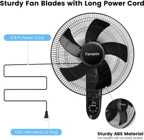 Vista 3 de Fanspex Ventilador montado en la pared de 16" para el invernadero