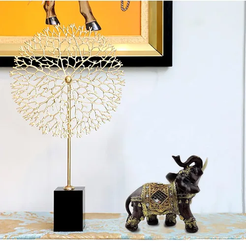 Vista 6 de Lucky Wealth - Estatua de elefante Feng Shui, figura coleccionable de resina con tronco levantado, regalo de elefante de buena suerte para mujeres
