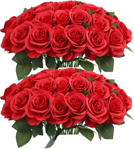 Vista 33 de LVEFIT - 12 rosas artificiales de otoño para decoración de otoño Beige