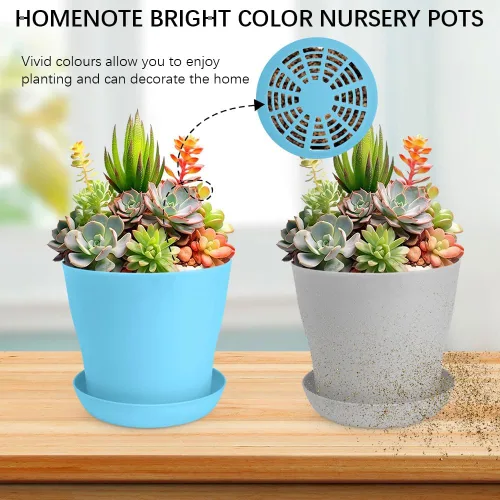 Vista 4 de OALCQ Macetas de 5 Pulgadas 24 Piezas, Macetas de Flores para Plantas de Interior, Macetas para Suculentas, Macetas Pequeñas con Drenaje, Macetas