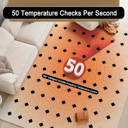 Vista 6 de Electric Heated Rug,Underfloor Heating for Carpet,Multi-Layer Construction,Constant Temperature Warm-Up,Adjustable Temperature,Durable PVC Heated