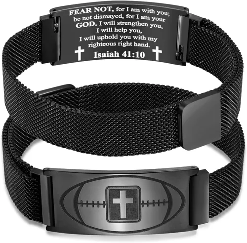 Vista 71 de Regalos de graduación, pulsera de fútbol, fútbol, baloncesto, béisbol, regalos de pulsera, pulseras de cruz de fe para hombres, bautismo, primera