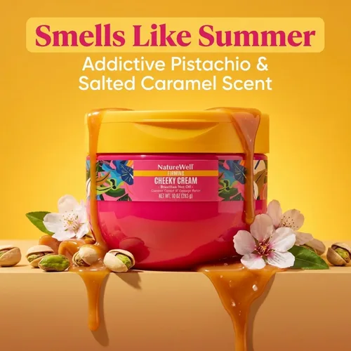 Vista 2 de NATURE WELL Crema corporal reafirmante y tensora ultra rica, promueve la hidratación profunda, absorción rápida, aromas de crema de pistacho, flor