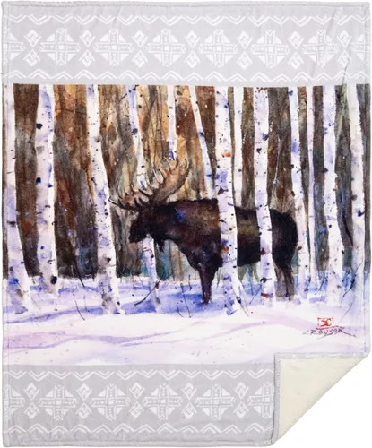 Vista 2 de Carstens, Inc. Dean Crouser - Manta de forro polar Sherpa de gran tamaño, 54 x 68 pulgadas, A Moment's Rest