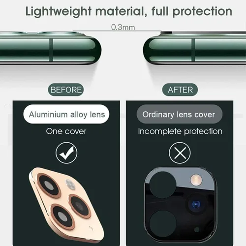 Vista 5 de Adhesivo para lente de iPhone XR/X Convert to iPhone 11/11 Pro/11 Pro Max, protector de lente de cámara para iPhone XR/X/XS/XS Max, cubierta