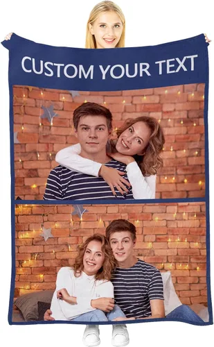 Vista 11 de Manta personalizada con imagen, manta personalizada para parejas, manta de fotos para sofá, familia, Navidad, Halloween, cumpleaños, boda, regalos